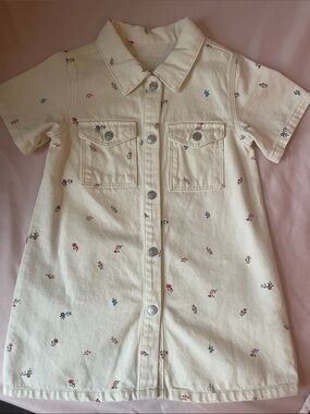 Zara Cream lightweight denim dress